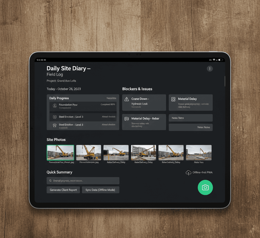 Daily Site Diary - Field Log